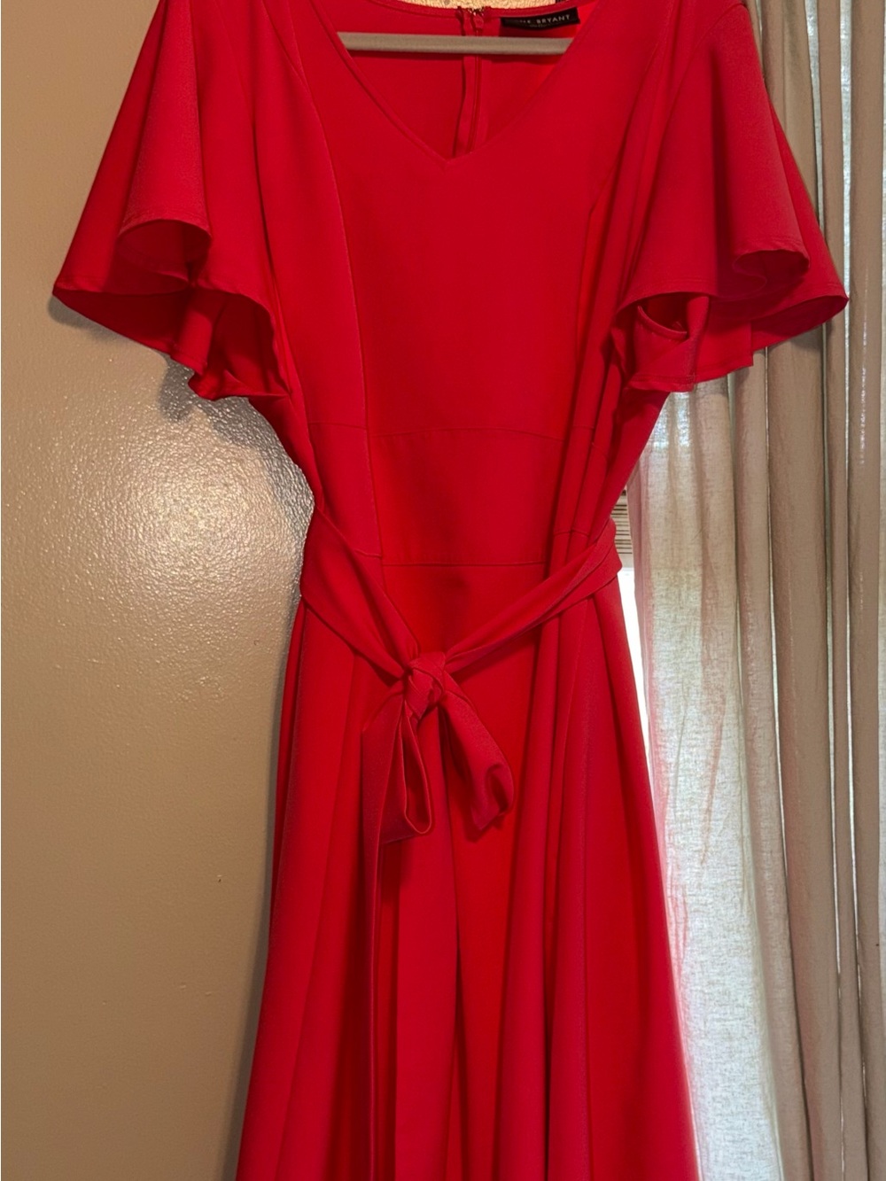 Lane Bryant Flutter-Sleeve Midi Dress with Tie Waist NWOT.